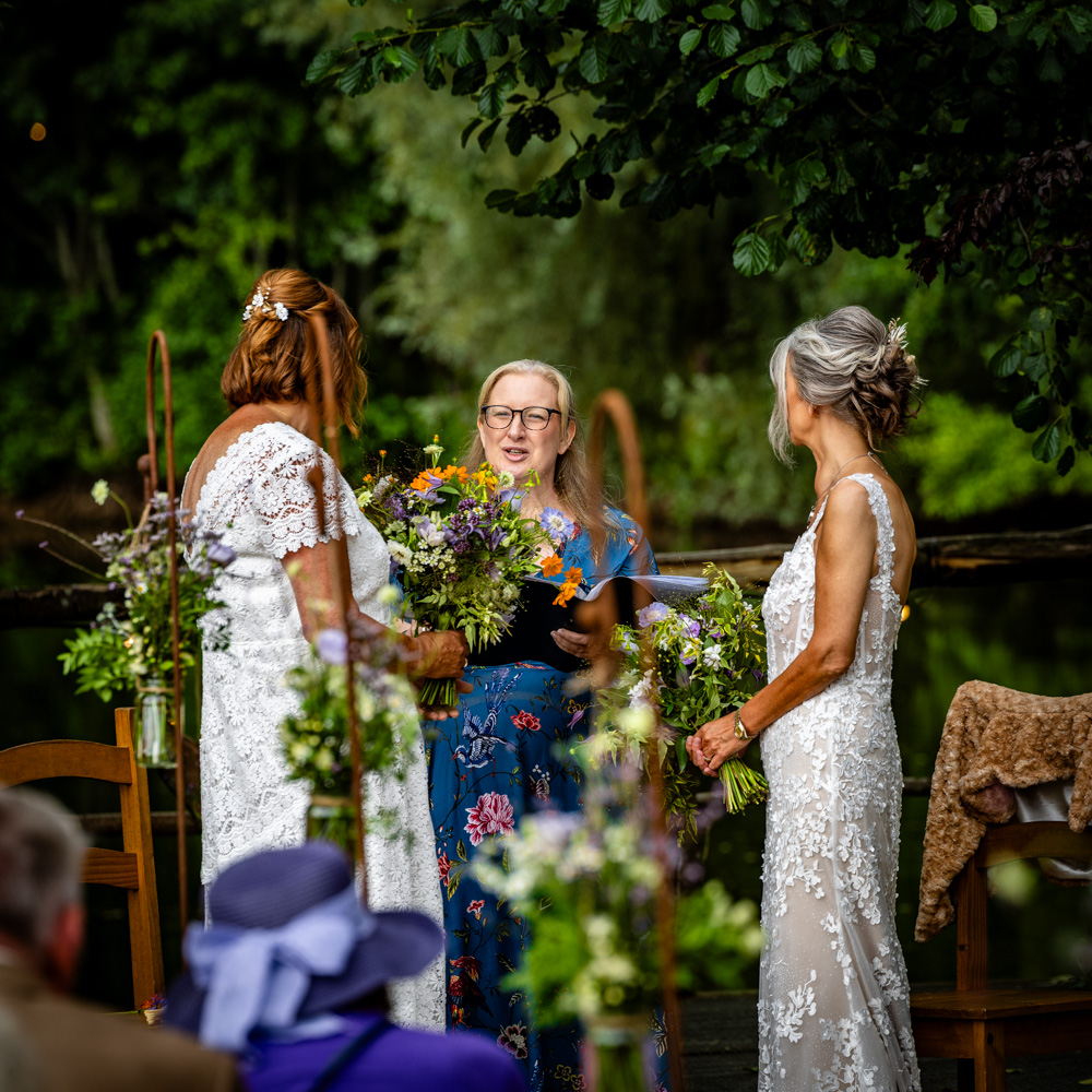 Deb Reed Celebrant Colchester Essex, performing the ceremony at Jacqui and Paulas wedding.